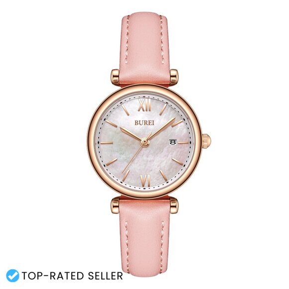Rose Gold Analog Watch Leather Strap Minimalist Classic Elegant Women\'s main image 5